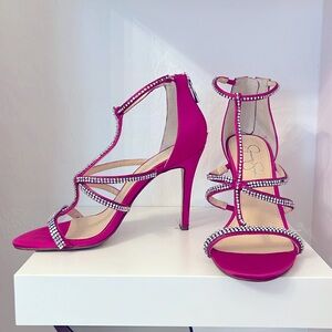 Jessica Simpson hot pink sequin diamond stiletto